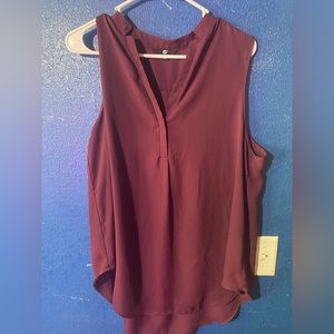Burgundy blouse loose fitting